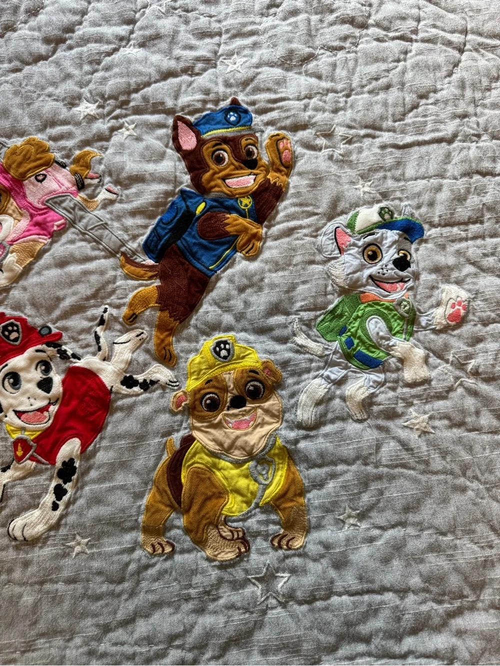 Pottery Barn Paw Patrol Embroidered Toddler Quilt